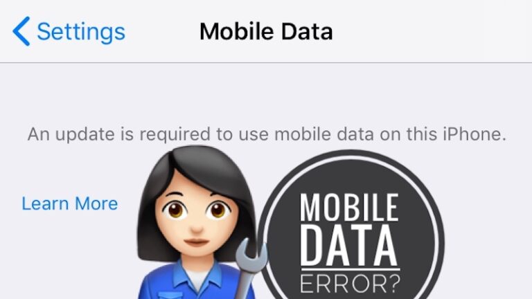 Требуется ли обновление для использования мобильных данных на этом iPhone?  (iOS 16)