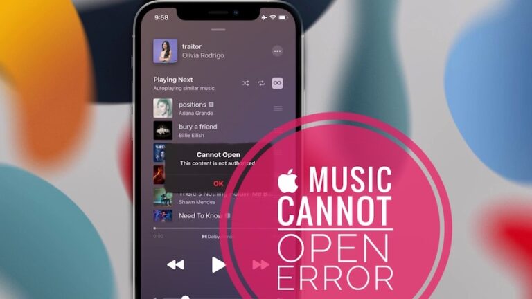 Как исправить Apple Music не может открыть этот контент не авторизован