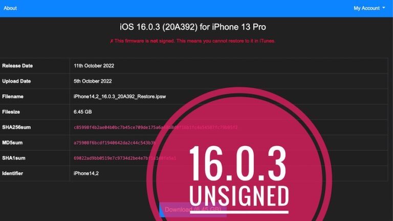 iOS 16.0.3 не подписана Apple!  iOS 15.7 все еще подписана!