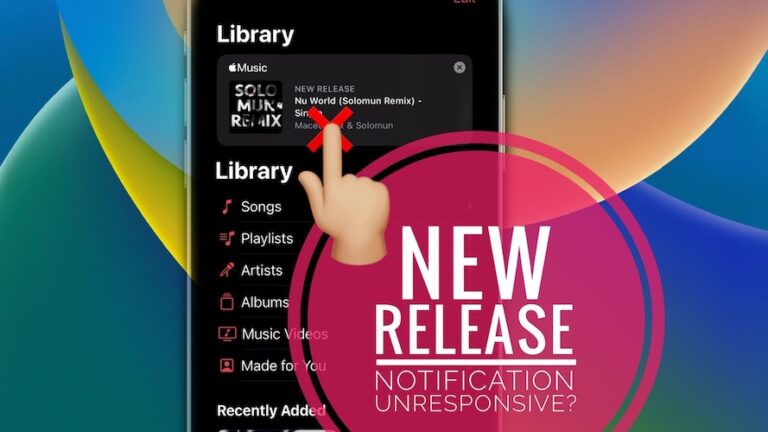 Уведомление о новом выпуске Apple Music не отвечает iOS 16.2?