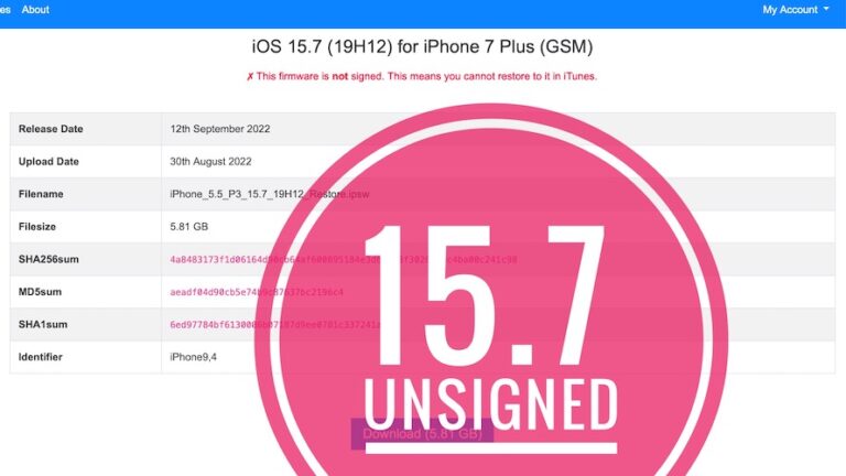 iOS 15.7 больше не подписана!  Даунгрейд iOS 16 невозможен!