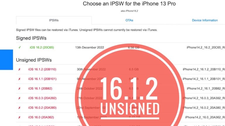 iOS 16.1.2 и iOS 15.7.1 не подписаны Apple!