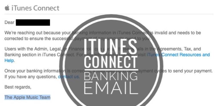 Получил электронную почту iTunes Connect Banking от Apple (ошибка или?)
