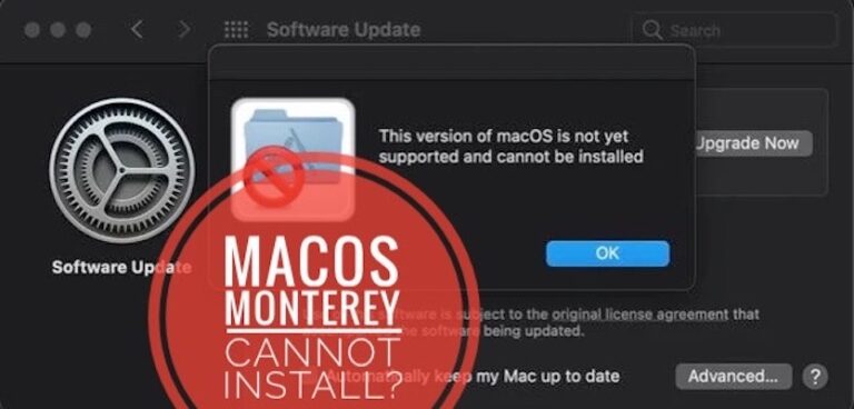 Ошибка установки macOS Monterey невозможна (не поддерживается)