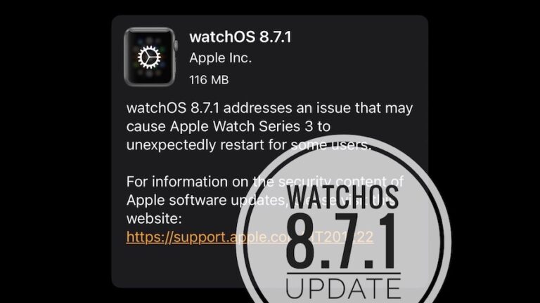 watchOS 8.7.1 недоступна на Apple Watch?  (Вот почему!)