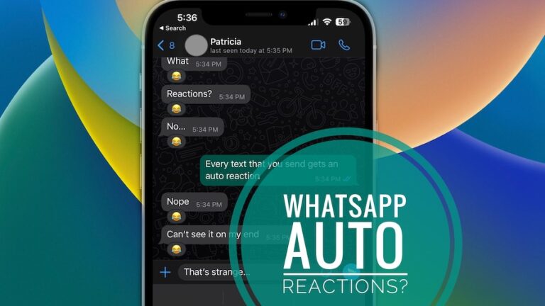 Неожиданные реакции на сообщения WhatsApp на iPhone?  (Исправить?)