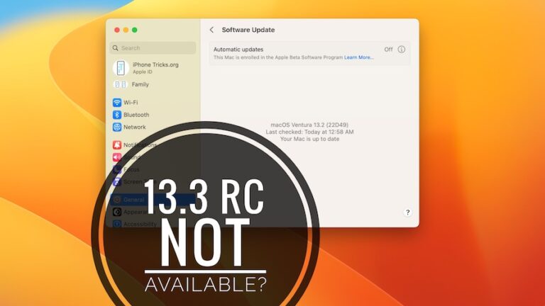 macOS Ventura 13.3 RC недоступна, не отображается?