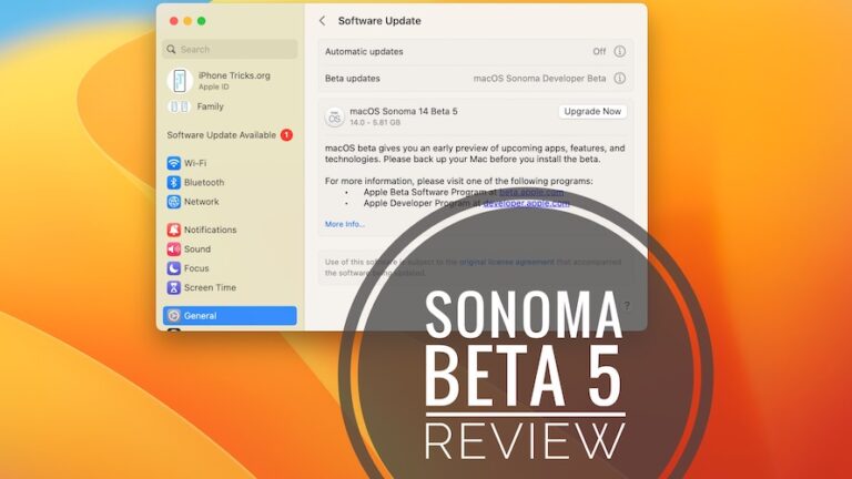 macOS Sonoma 14 Beta 5: проблемы, функции, исправления, ошибки и многое другое