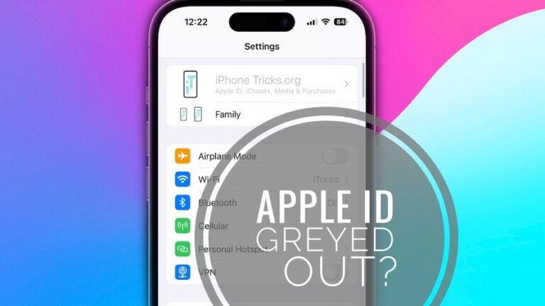 Apple ID выделен серым цветом в настройках iPhone в iOS 17?  (Исправить!)